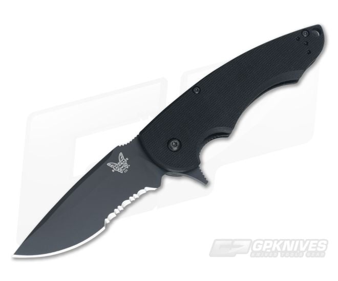Benchmade 320SBK Precinct Flipper Black G10 Black Serrated - BM-320SBK