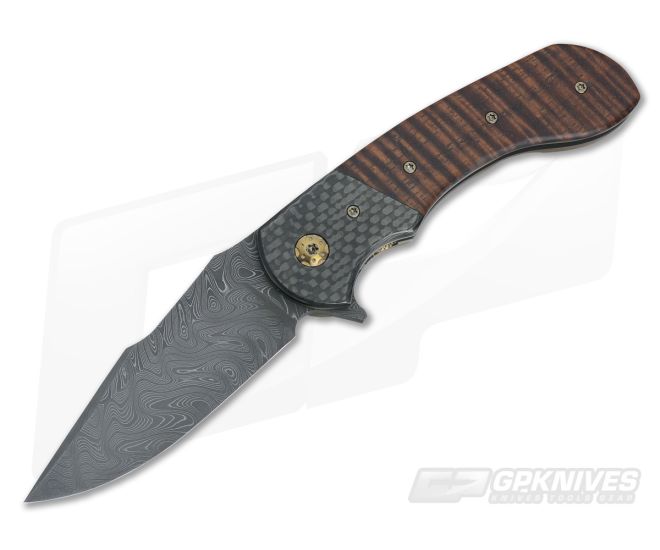 Steven Kelly Synergy Flipper Koa Wood and Damascus - CU-3210