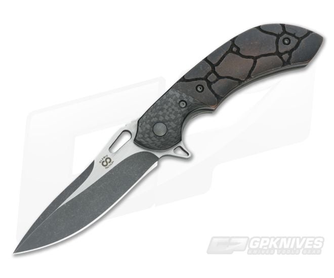 Olamic Cutlery Wayfarer Compact Flipper Carved Copper - CU-3230