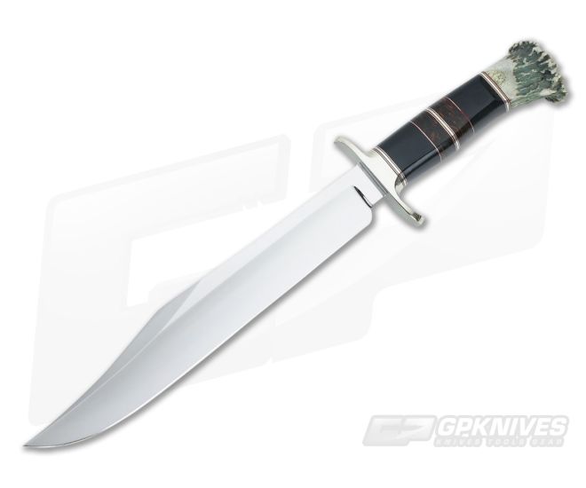 D'Holder Custom Fixed Long Bowie Micarta & Stag - CU-3251