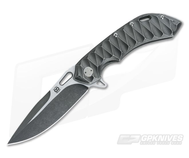 Olamic Cutlery Wayfarer 247 PVD Tumbled Titanium Frame Lock Flipper - CU-3294
