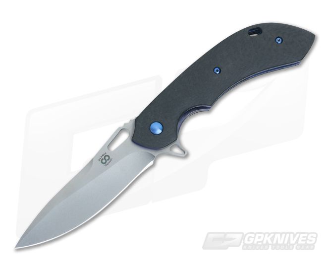 Olamic Cutlery Wayfarer Compact Carbon Fiber w/Blue Titanium One Off - CU-3296