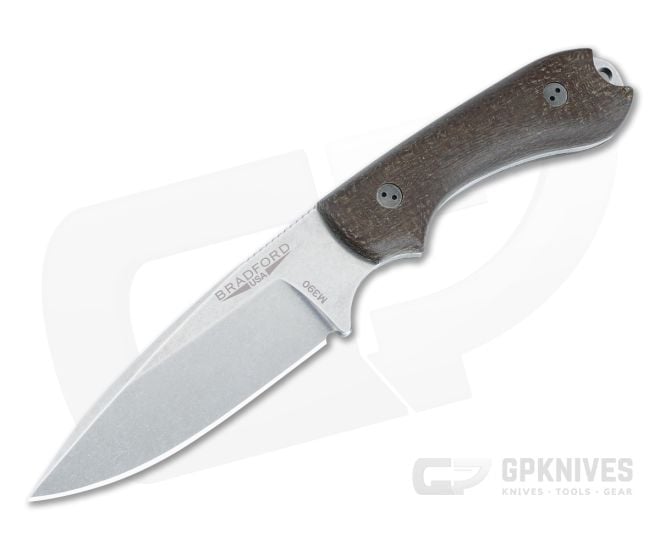 Bradford Guardian 3.2 M390 False Edge 3D Natural (Brown) Burlap Micarta - BK-32FE-134-M390