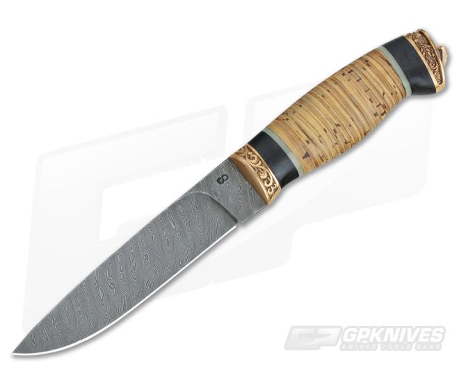 Olamic Cutlery Suna Birch Series Damascus Drop Point - CU-3301