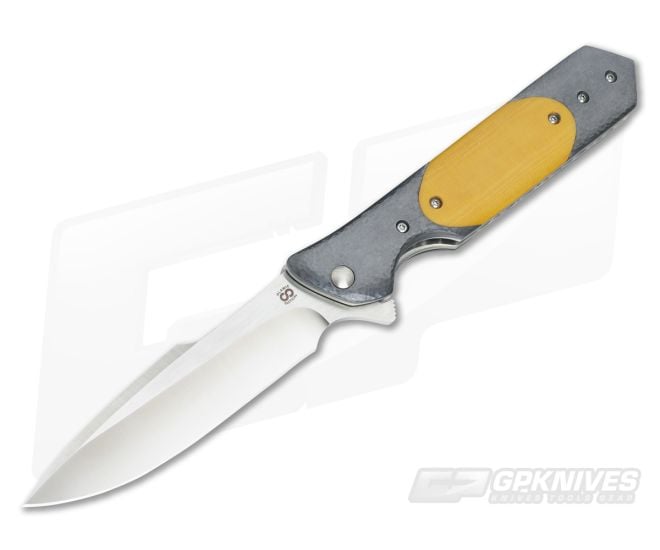 Olamic Cutlery Rainmaker Vintage Micarta and Hammered Zirconium - CU-3320