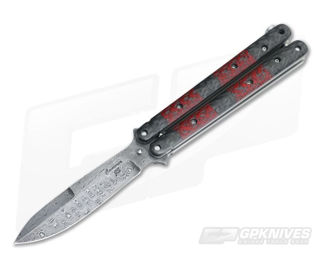 Craig Camerer Custom El Diablo Damascus and CF Balisong - CU-3324