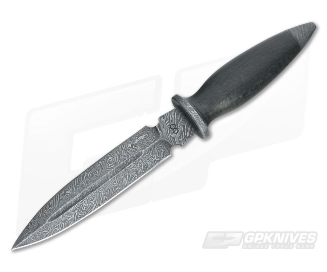 Olamic Cutlery Fixed Blade Dagger Carbon Fiber and Damascus - CU-3335