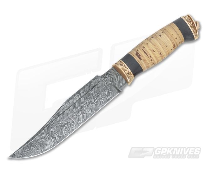Olamic Cutlery Bowie Birch Series Damascus Prototype - CU-3337