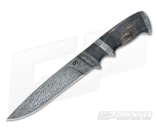 Olamic Cutlery Suna Karelian Birch and Marbled Damascus - CU-3339