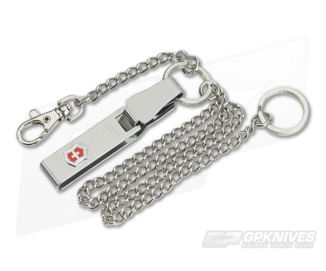 Victorinox Belt Hanging Clip with Chain Stainless Steel 4.1860-X1 - VN-4.1860-X1
