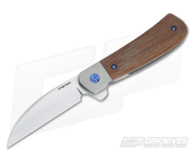 Enrique Pena Custom Wharncliffe Flipper Natural Micarta - CU-3360