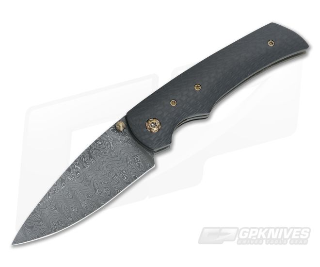 Steven Kelly Gulo Carbon Fiber Folder Nichols Damascus - CU-3377