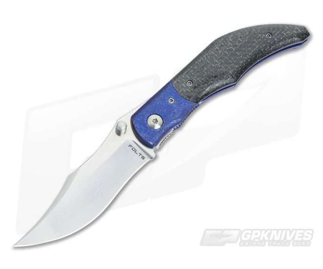 Alan Folts Sultan Folder Silver Lightning Strike Blue Bolsters - CU-3396