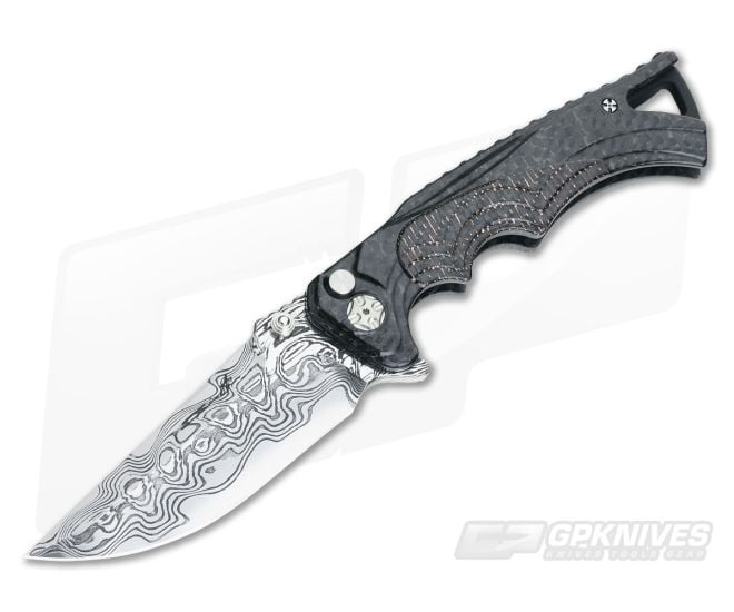 Brian Tighe 4" Custom Tighe Fighter Prototype Carbon Fiber Damasteel San Mai - CU-3397