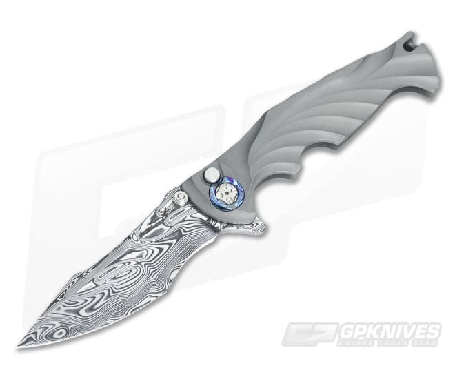 Brian Tighe Custom Tighe Breaker Damasteel Recurve Integral Titanium Flipper - CU-3398
