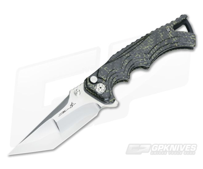 Brian Tighe 3.75" Custom Tighe Fighter Brass Weave Carbon Fiber S90V San Mai - CU-3399