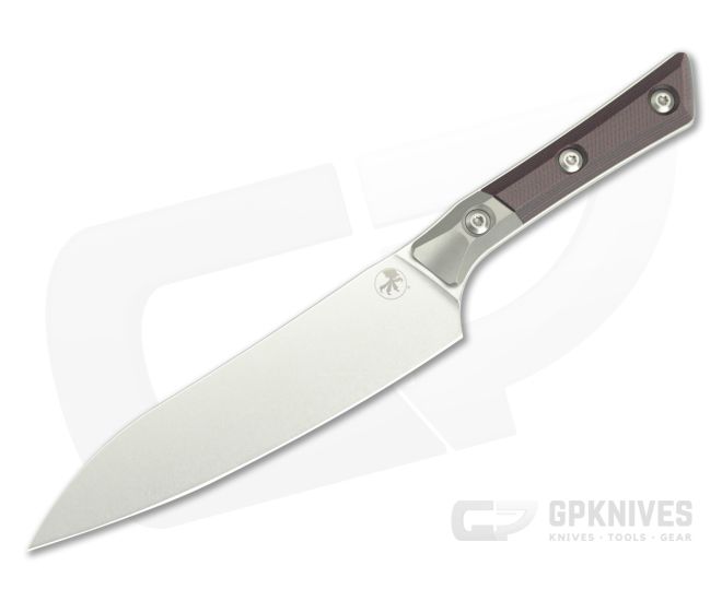 Microtech Utility Knife Black Cherry G10 Titanium Bolster Stonewash - MT-3400B-10BC