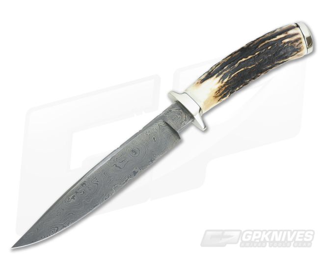 Bill Miller Custom Fighter Small with Sambar Stag & Damascus - CU-3401