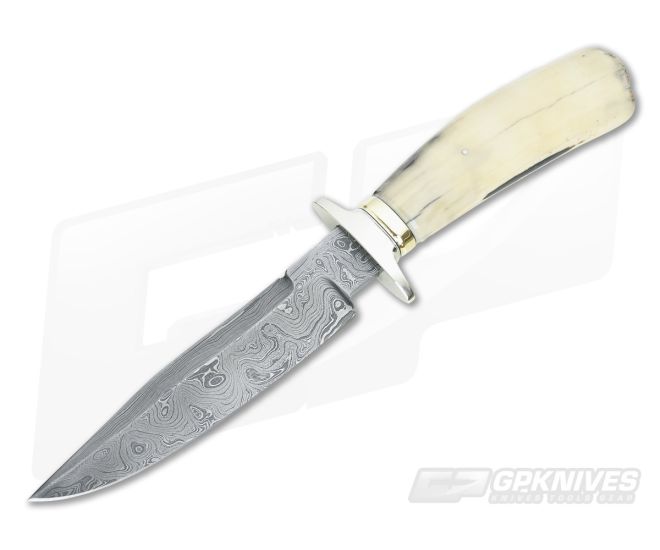 Bill Miller Custom Fighter Small with Walrus Ivory and Damascus - CU-3403