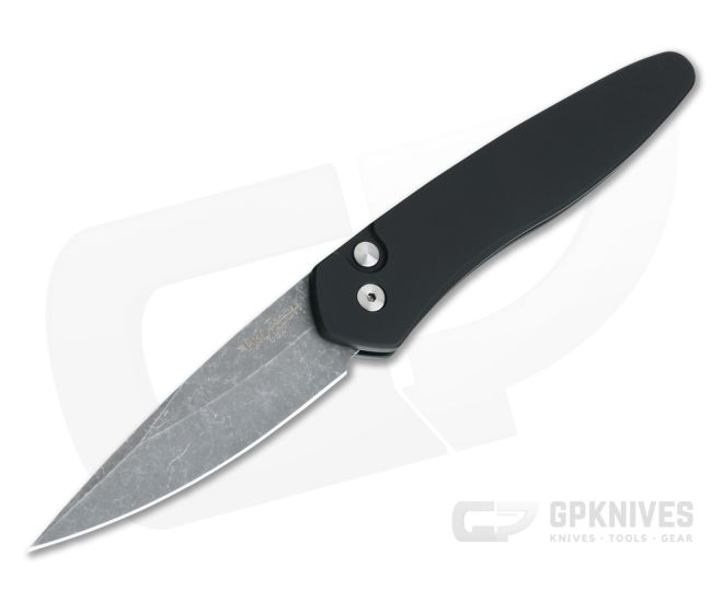 Protech Newport Solid Black GPK Exclusive Acid Wash S35VN Automatic 3405-AW - PT-3405-AW