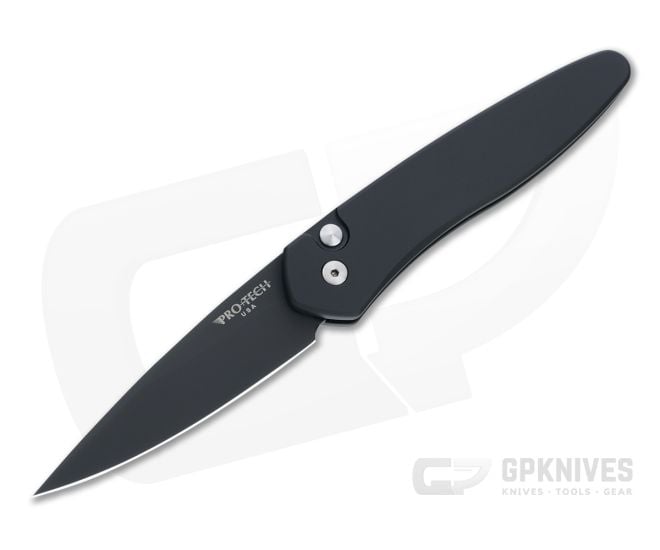 Protech Newport Solid Black DLC S35VN Automatic 3407 - PT-3407