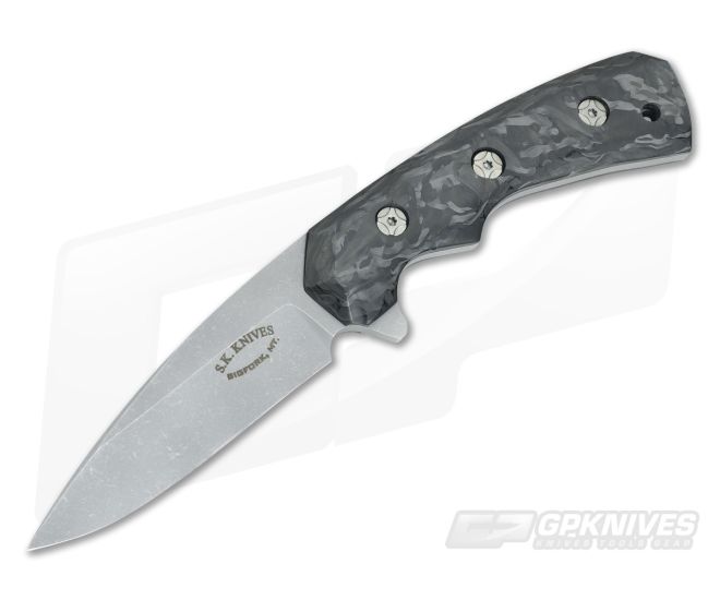 Steven Kelly C-4 Fighter Carbon Fiber Dark Tumbled Fixed Blade - CU-3415