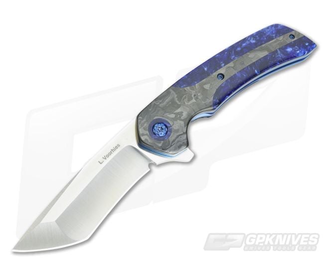 Les Voorhies Custom Void Blue Kirinite and S35VN Flipper - CU-3418