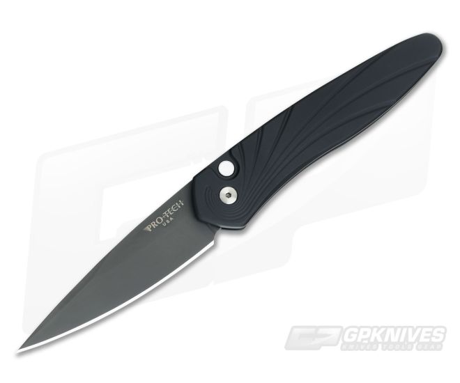 Protech Newport 3D Wave Black DLC S35VN Automatic 3437 - PT-3437