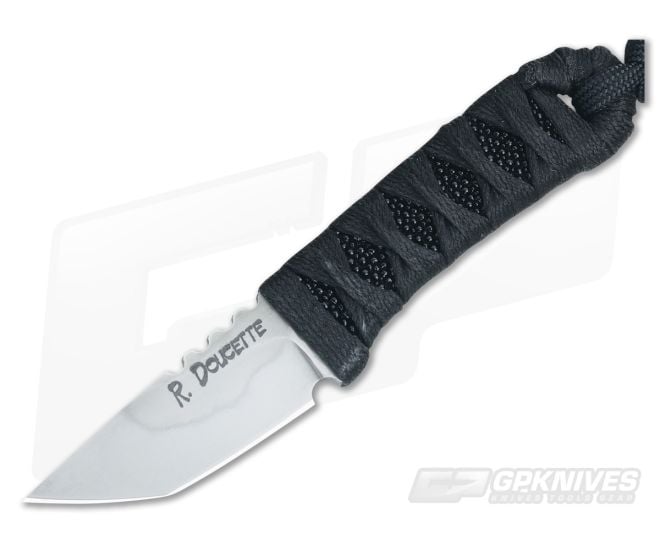 Randy Doucette Back Up Neck Knife Cord Wrap Black Ray Skin 1095 Hamon - CU-3443