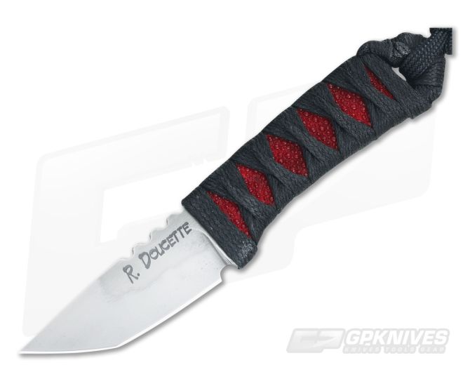 Randy Doucette Back Up Neck Knife Cord Wrap Red Ray Skin 1095 Hamon - CU-3444