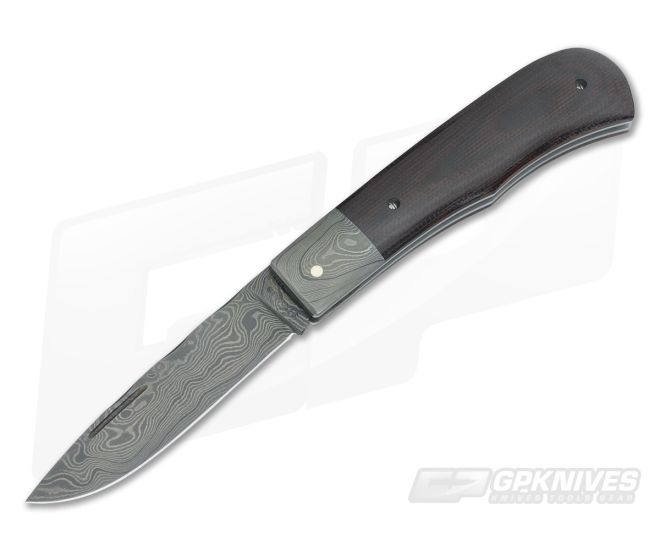 Chuck Hawes Custom Remington Folder Maroon Micarta and Damascus - CU-3452
