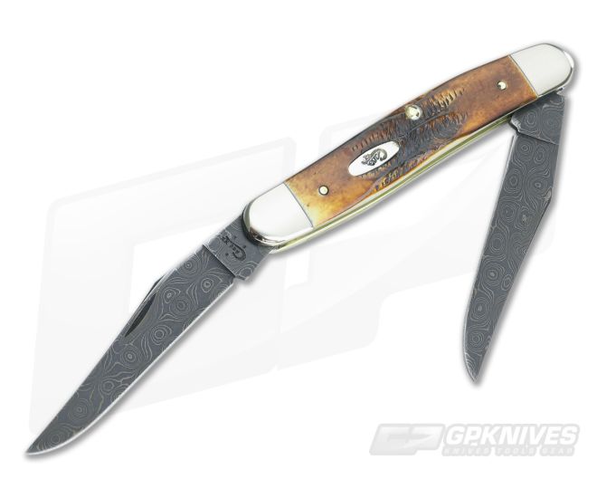 Case Muskrat Damascus Bone Stag Handles 34803 - CA-34803