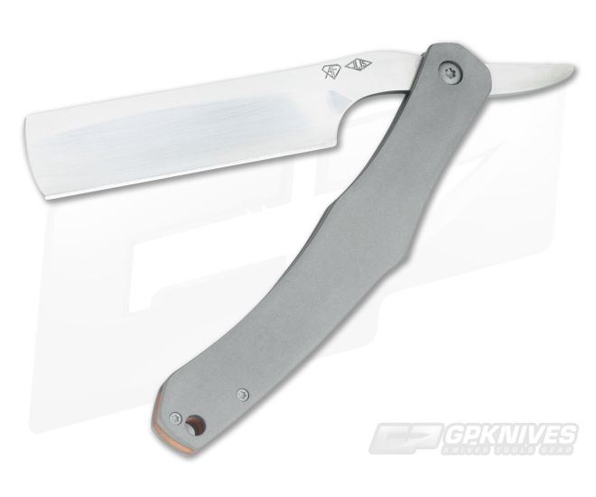 Smith Frederick Custom Straight Razor Blasted Titanium Satin Blade - CU-3490