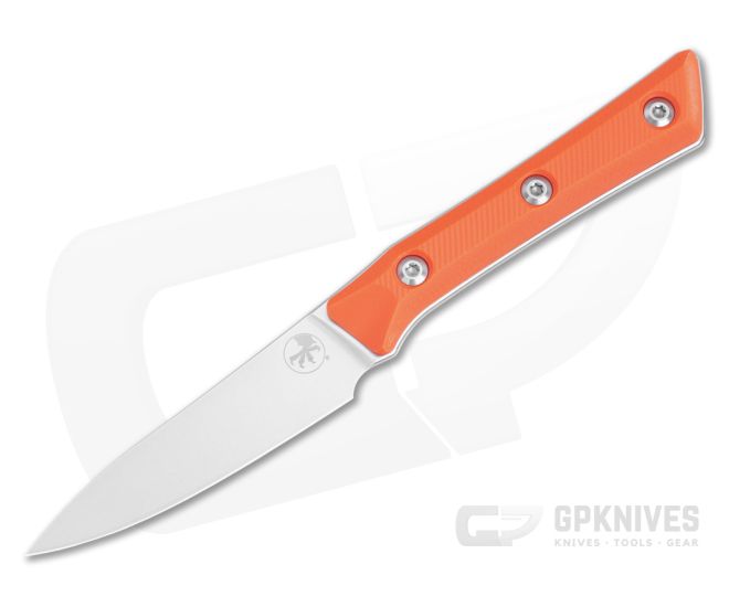 Microtech Paring Knife Ember Orange G10 Stonewash - MT-3500-10EM