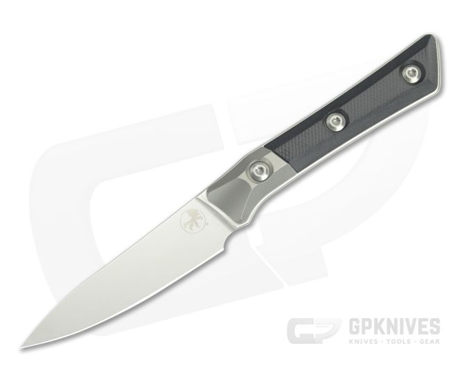 Microtech Paring Knife Black G10 Titanium Bolster Stonewash - MT-3500B-10BK