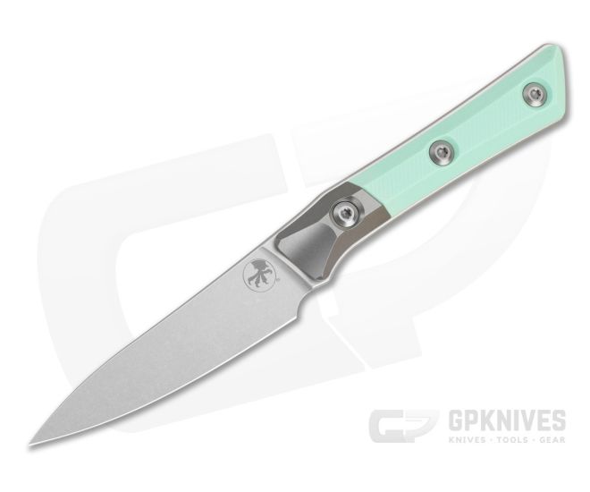 Microtech Paring Knife Caribbean Blue G10 Titanium Bolster Stonewash - MT-3500B-10CA