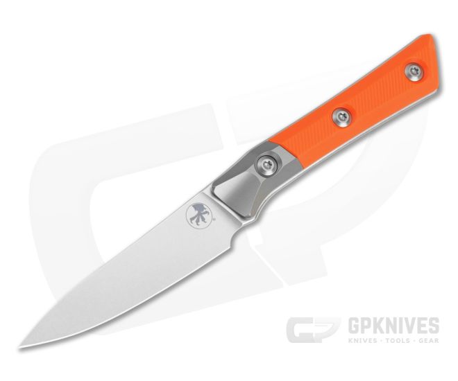 Microtech Paring Knife Ember Orange G10 Titanium Bolster Stonewash - MT-3500B-10EM