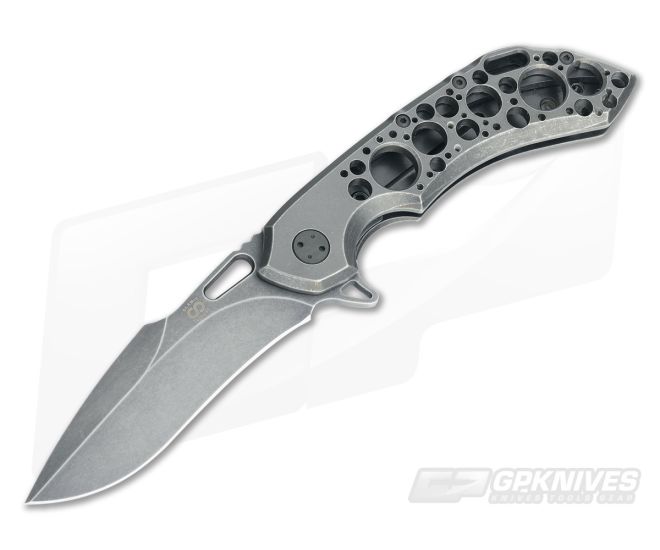 Olamic Cutlery Wayfarer 247H Acid Rain Harpoon M390 Flipper - CU-3504