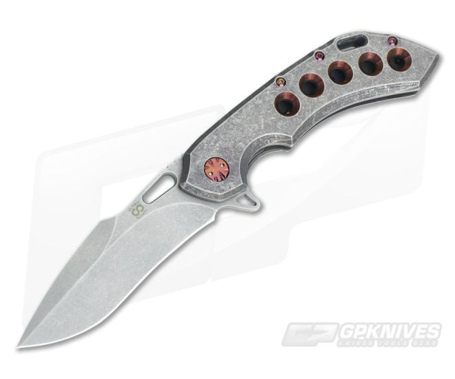 Olamic Cutlery Wayfarer 247H Deep Purple Harpoon M390 Flipper - CU-3506