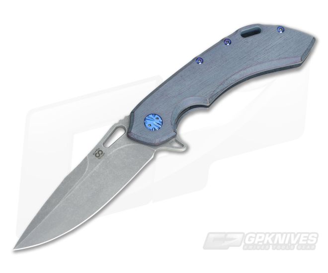 Olamic Cutlery Wayfarer 247 Kinetic Sky Stonewashed M390 Flipper - CU-3519