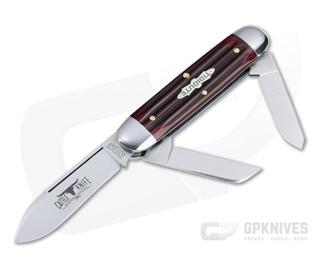 Tidioute Cutlery #35 Cattle Knife Slip Joint Ox Blood Jigged Bone Folder 352322 - GEC-352322-OBJB