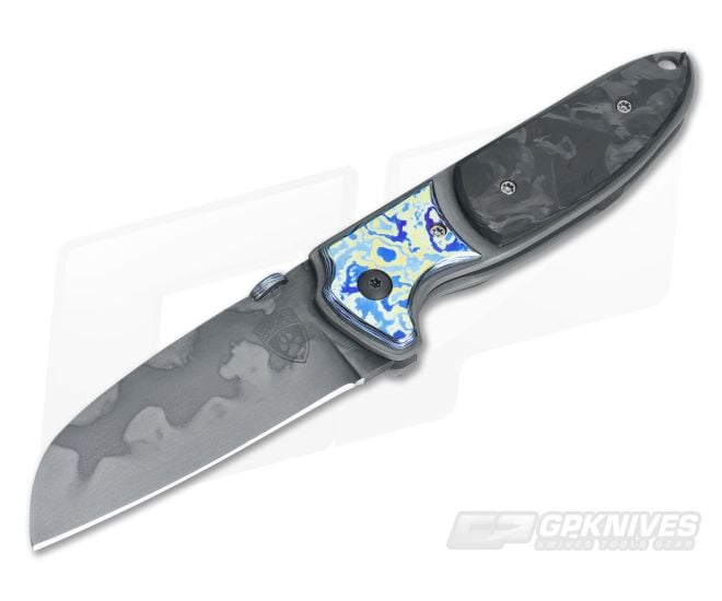 Sheepdog Knives Custom Deviant Marble CF TiMascus Folder - CU-3524