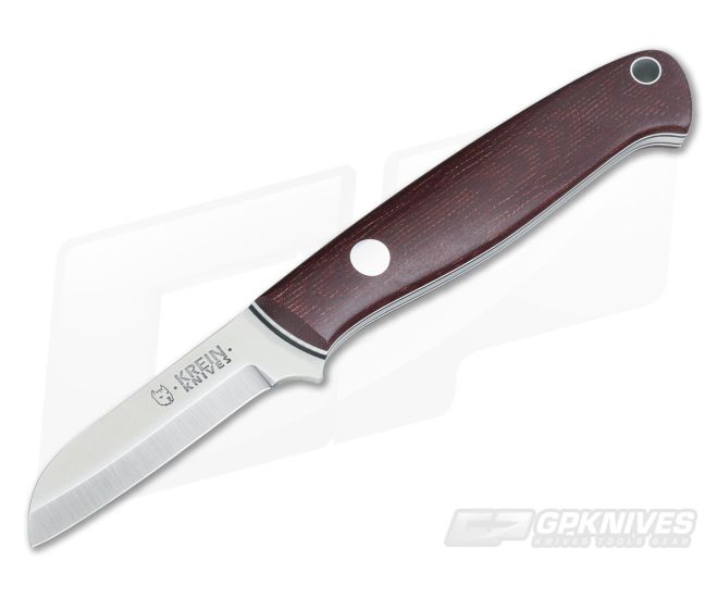 Tom Krein Custom Shop Knife Scandi A2 Burgundy Micarta - CU-3526