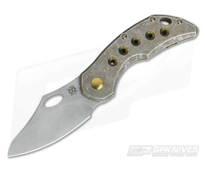 Olamic Cutlery Busker Semper 5 Hole Bronze Stonewash M390 Top Flipper - CU-3560
