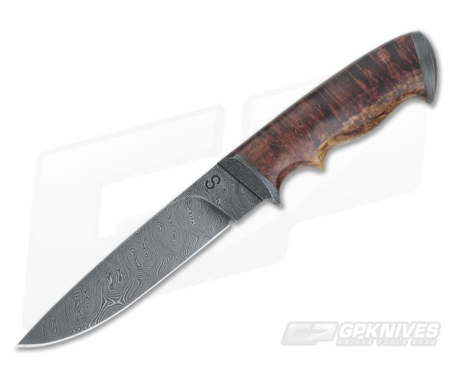 Olamic Cutlery Suna Karelian Birch Burl and Storms of Jupiter Damascus - CU-3562