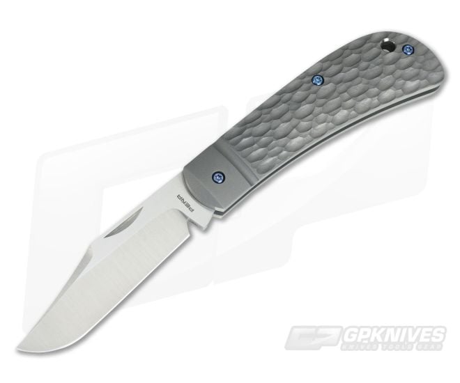 Enrique Pena Custom Lanny's Clip Point Jigged Grey Titanium Slipjoint 3570 - CU-3570