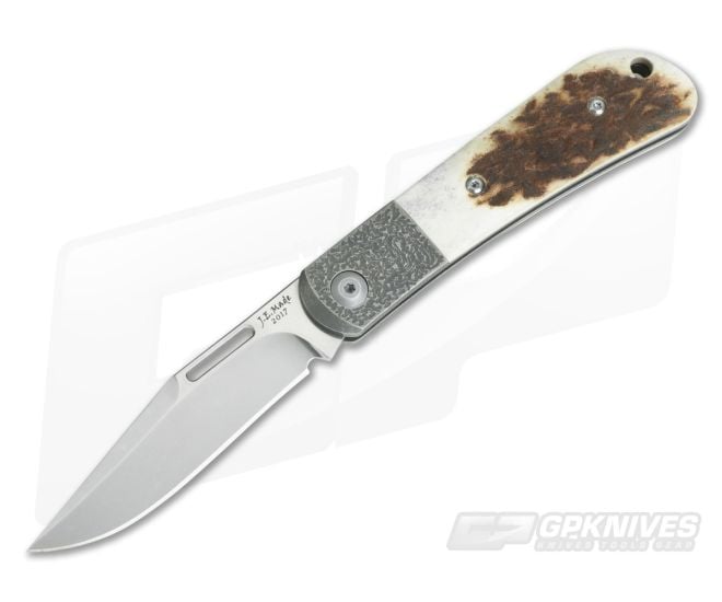 JE Made Slipjoint Stonewashed S35VN Jigged Bolster Stag 3576 - CU-3576