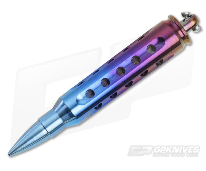 Steve Kelly .223 Bullet Dangler Titanium Key Chain Blurple 3586 - CU-3586