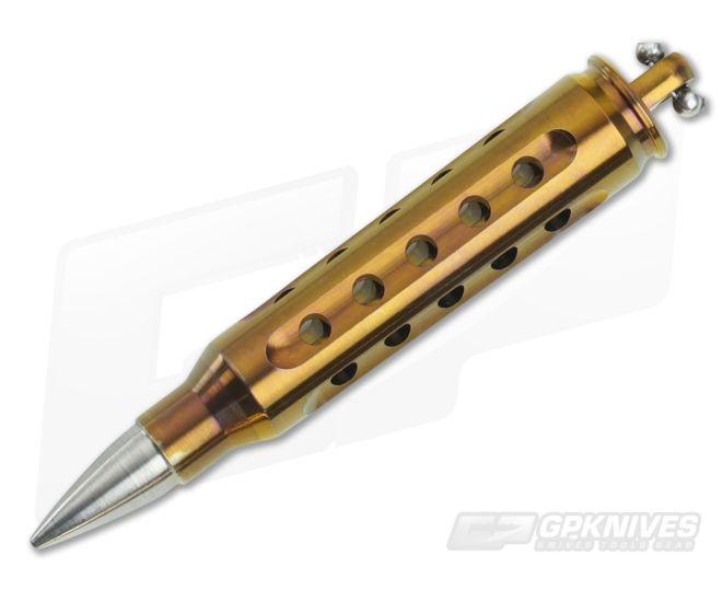 Steve Kelly .223 Bullet Dangler Titanium Key Chain Bronze w/ Silver Tip 3587 - CU-3587