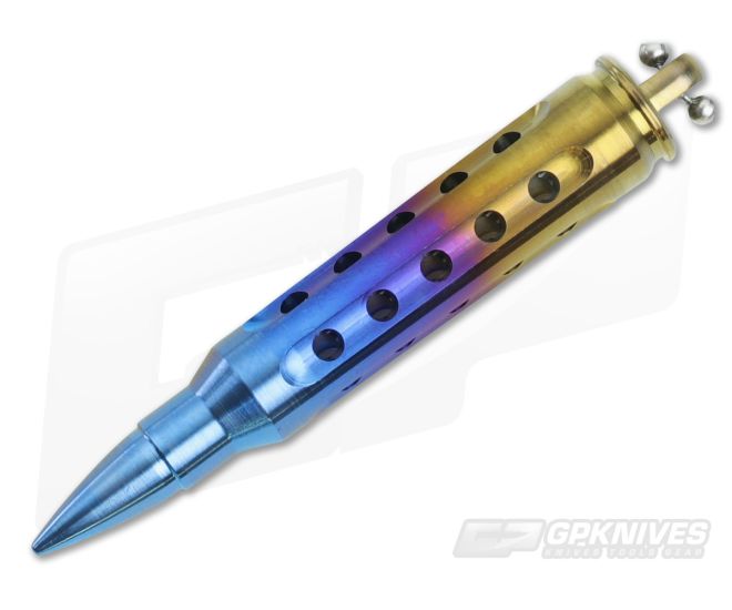 Steve Kelly .223 Bullet Dangler Titanium Key Chain Rainbow 3589 - CU-3589
